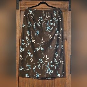 Elizabeth by Liz Claiborne Brown and Turquoise Skirt